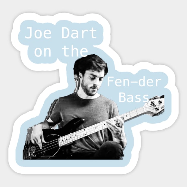 Joe Dart on the Fen-der bass Sticker by SamKlein